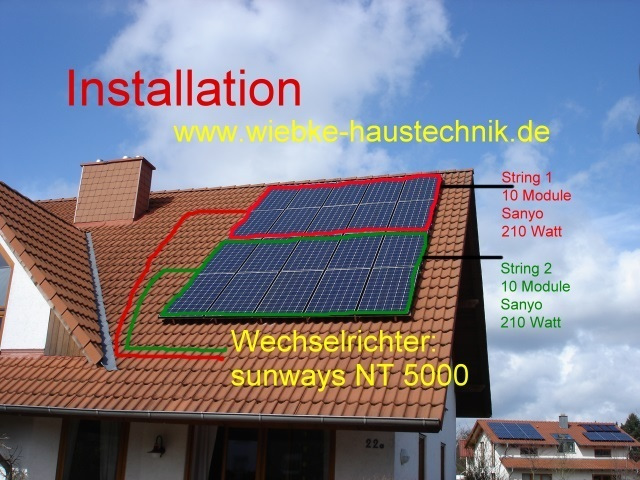 Schema der Fotovoltaikanlage